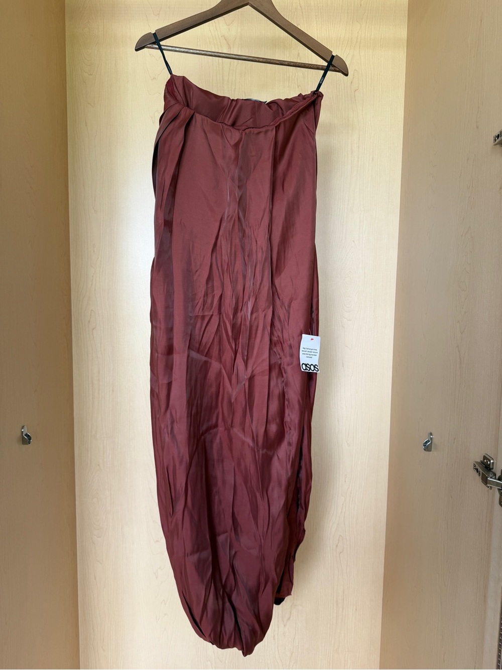 ASOS Strapless Draped Maxi Dress in Rust - Picture 4 of 6
